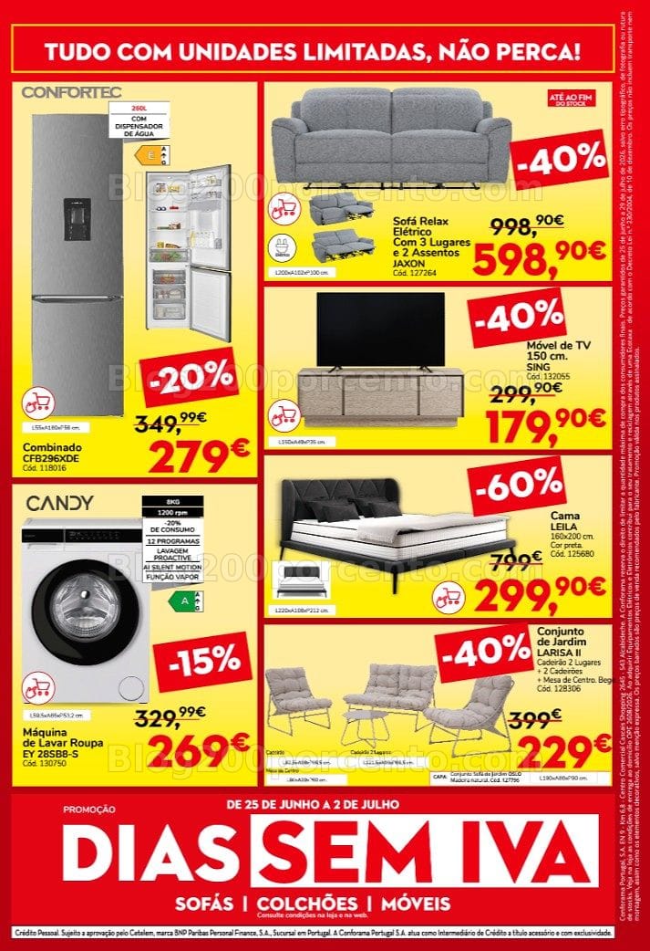 Antevisão Folheto CONFORAMA Saldos Promoções de 25 junho a 29 julho